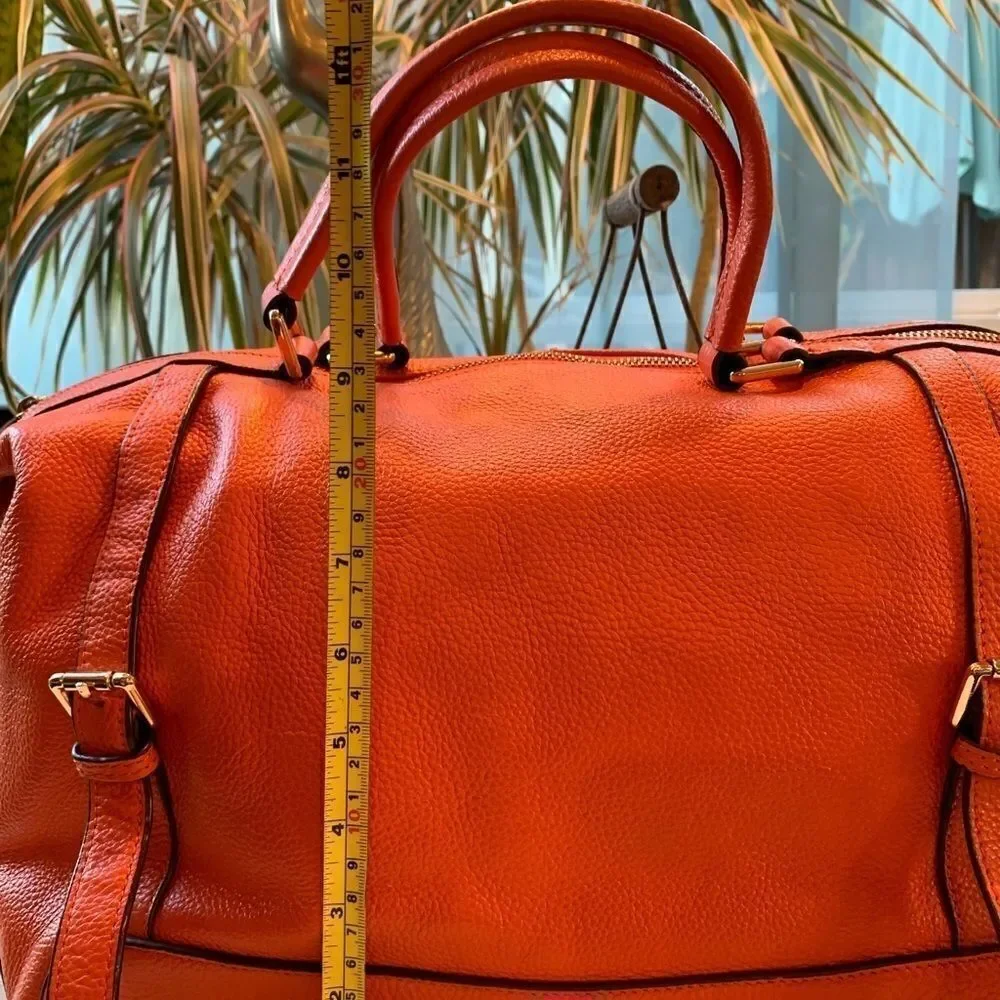 Ora Delphine Orange and Gold leather Purse